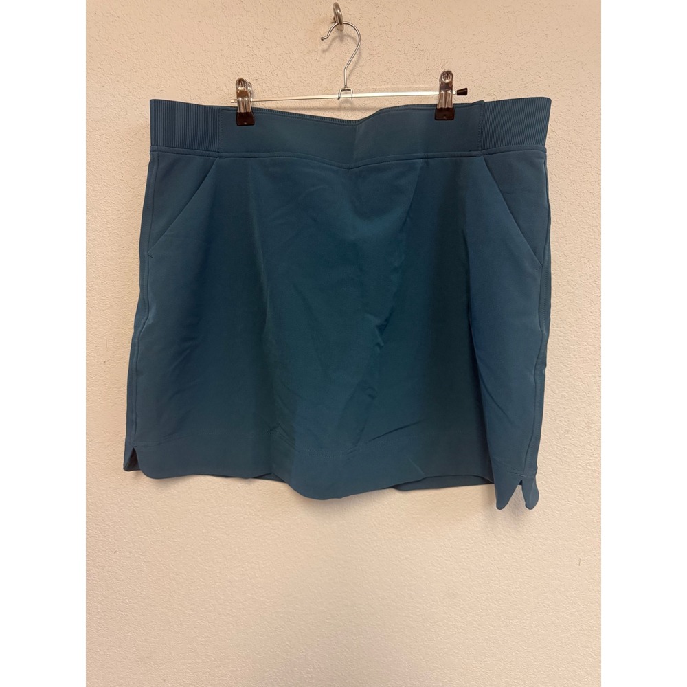 32 Degrees Cool Womens XXL Athletic Skort Teal Blue Ribbed Waistband Pockets